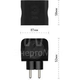 Разветвитель 4-м SP-4-B без заземл. (10/60/2880) черн. ЭРА Б0008207