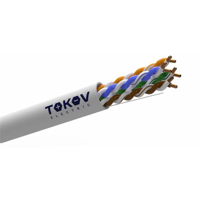 Кабель витая пара U/UTP 4х2х24AWG(0.52мм) кат.5E PVC indoor Fluke tested 305м (м) PRO TOKOV ELECTRIC TKP-C06-U42-5E-RU-PVC