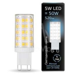 Лампа светодиодная Black G9 5Вт AC185-265В 4100К керамика Gauss 107309205