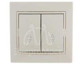 Выключатель проходной 2-кл. СП Мира 10А со вставкой крем. LEZARD 701-0303-106