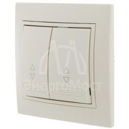 Выключатель проходной 2-кл. СП Мира 10А со вставкой крем. LEZARD 701-0303-106