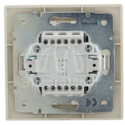 Выключатель проходной 2-кл. СП Мира 10А со вставкой крем. LEZARD 701-0303-106