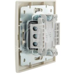 Выключатель проходной 2-кл. СП Мира 10А со вставкой крем. LEZARD 701-0303-106