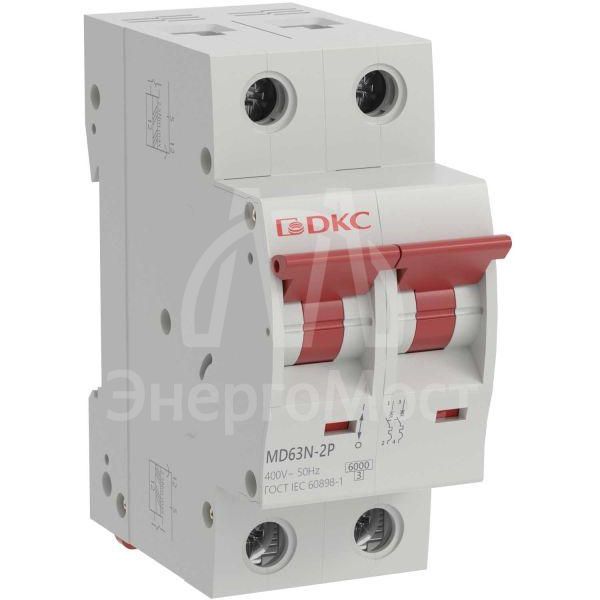 Выключатель автоматический модульный 2п C 50А 6кА MD63N YON MD63N-2PC50