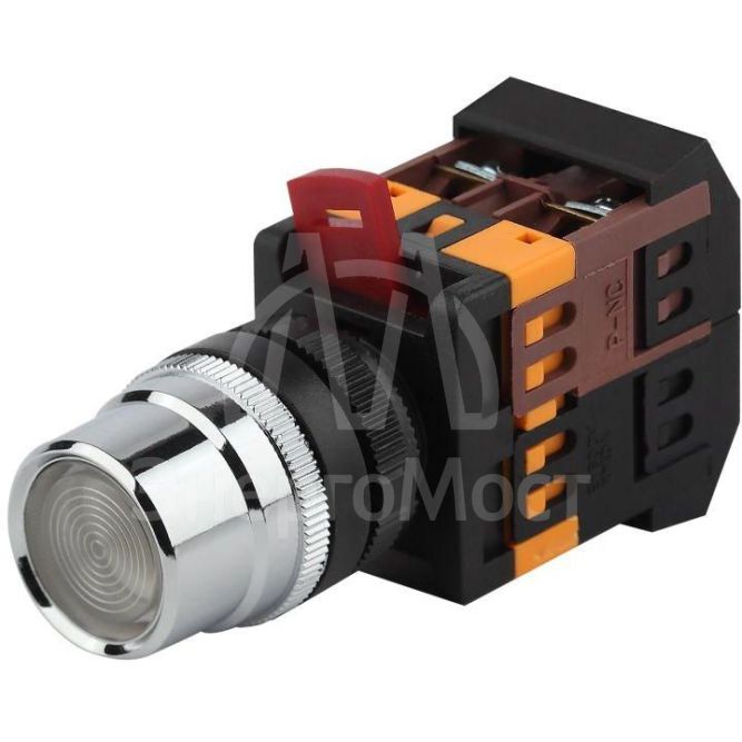 Кнопка ABLF-22 бел. d22мм неон/240В 1з+1р BBT10-ABLF-K01E ЭРА Б0045647