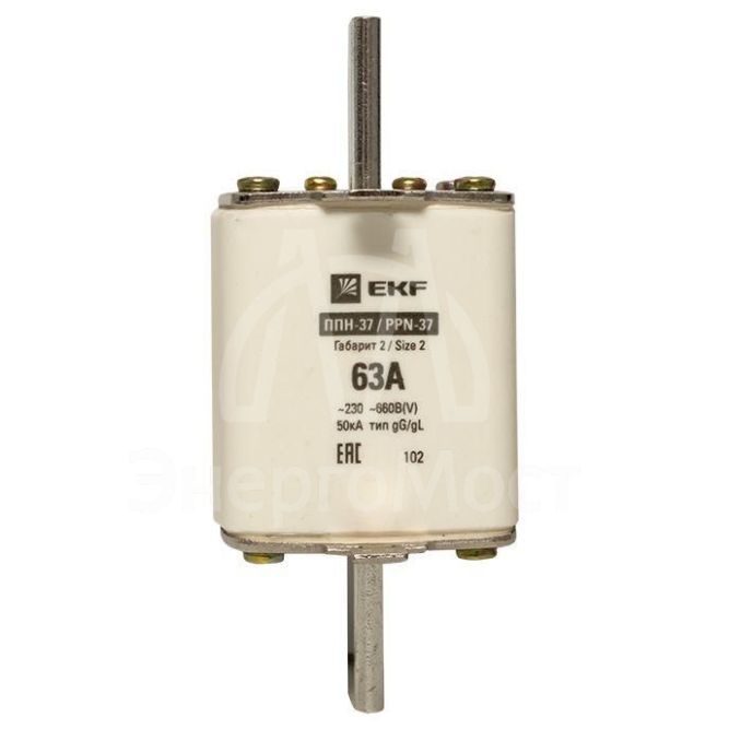 Вставка плавкая ППН-37 400/63А габарит 2 PROxima EKF fus-37/400/63