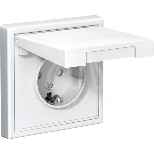 Розетка ArtGallery 16А IP20 с заземл. защ. шторки с крышкой механизм бел. SE GAL000146