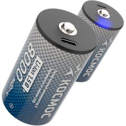 Аккумулятор D Li-ion 8000мАч (блист.2шт) КОСМОС KOCR20Li8000mWh2B