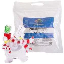 Фигура светодиод. &amp;quot;Снеговик с подарком&amp;quot; на присоске (батарейки 2хCR2032 в компл.) 75х90х10мм 1LED 6В IP20 RGB NEON-NIGHT 501-022