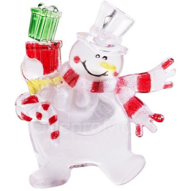 Фигура светодиод. &amp;quot;Снеговик с подарком&amp;quot; на присоске (батарейки 2хCR2032 в компл.) 75х90х10мм 1LED 6В IP20 RGB NEON-NIGHT 501-022