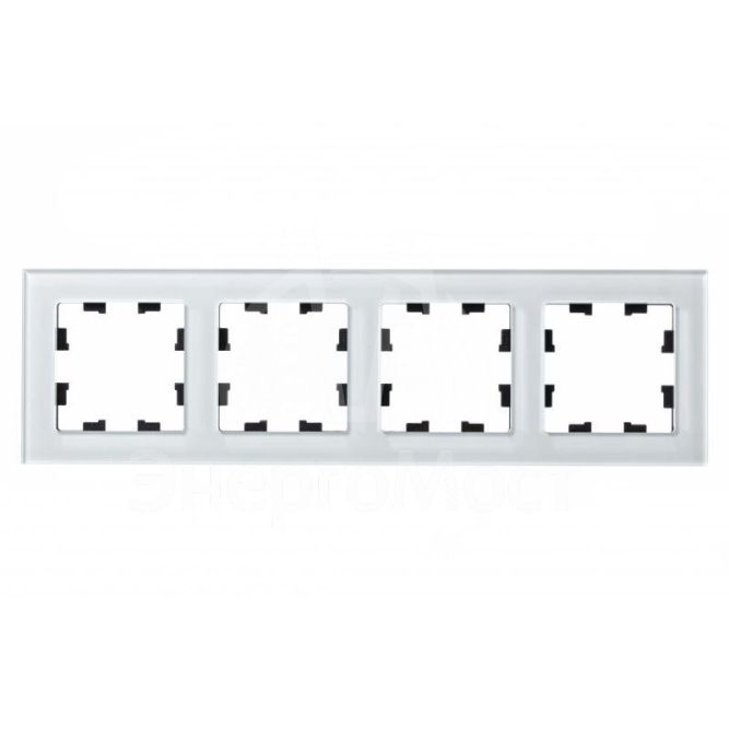 Рамка 4-м AtlasDesign Nature стекло бел. SchE ATN320104