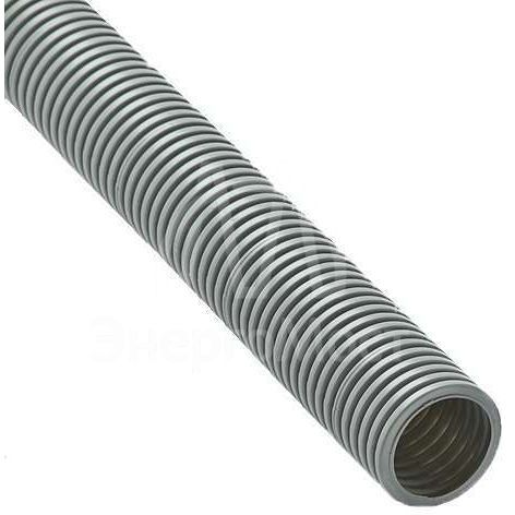 Труба гофрированная ПВХ d40мм с протяжкой сер. (15м) Ruvinil 14001