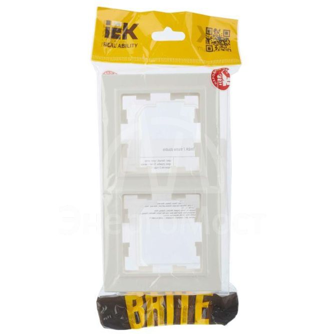 Рамка 2-м IP44 BRITE РУ-2-БрБ-44 бел. IEK BR-M22-44-K01