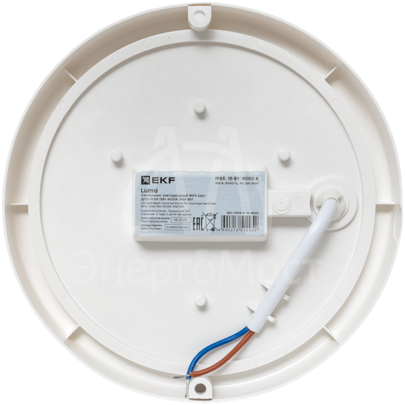 Светильник светодиодный ЖКХ ДПО-1004 15Вт 6500К IP65 круг LUMA EKF BKL-1004-R-15-6500