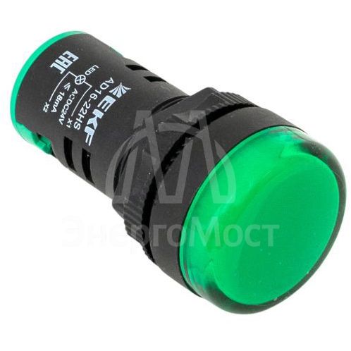 Матрица светодиодная AD16-22HS зел. 24В DC EKF ledm-ad16-g-24