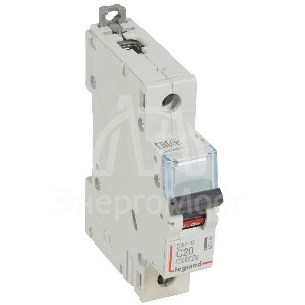 Выключатель автоматический модульный 1п C 20А 6кА DX3-E 6000 1мод. 230/400В Leg 407264