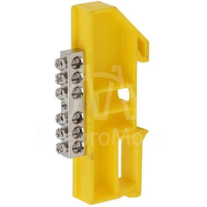 Шина PE &amp;quot;земля&amp;quot; на на DIN-изол. ШНИ-6х9-6 никелированная Д желт. NO-222-90-1 ЭРА Б0044139