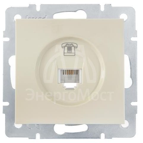 Розетка телефонная СП Vesna евро стандарт механизм крем. LEZARD 742-0388-137