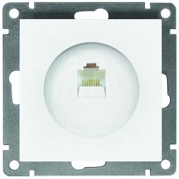 Розетка компьютерная 1-м СП Афина RJ45 кат.5E механизм бел. Universal A0051