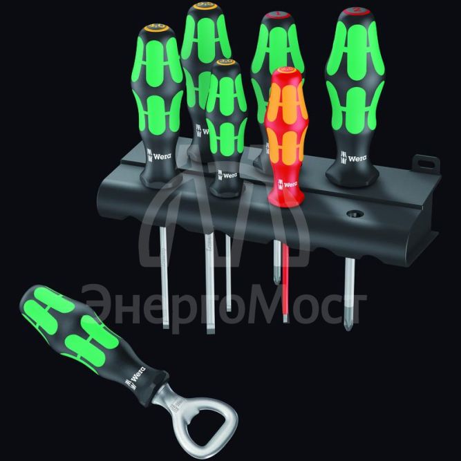 Набор отверток 350/335/160i/7 7 предметов (PH 1х80/2х100; SL 0.5х3х80/0.8х4х100/1.0х5.5х125; SL VDE 0.4х2.5х80) Wera WE-203775