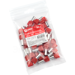 Наконечник штыревой втулочный изол. НШвИ(2) 10.0-14 (уп.50шт) EKF nhvi2-10.0-14