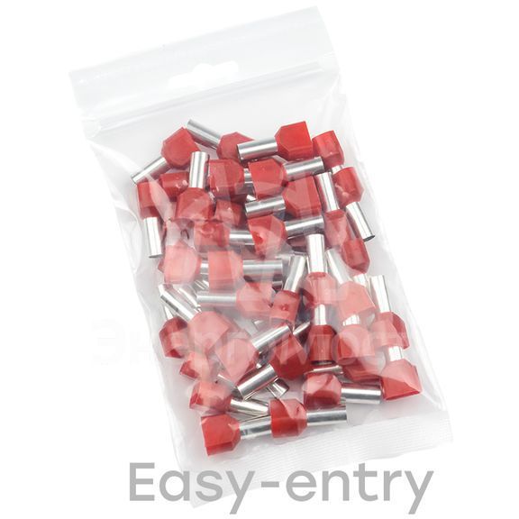 Наконечник штыревой втулочный изол. НШвИ(2) 10.0-14 (уп.50шт) EKF nhvi2-10.0-14