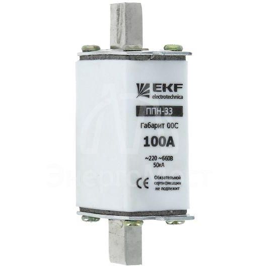 Вставка плавкая ППН-33 100/63А габарит 00C EKF fus-33/100/63
