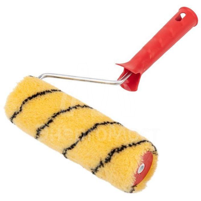 Валик полиакрил желт. с черн. полосой ворс 11мм шир. ролика 180мм бюгель 6мм d42мм Rexant 89-0021
