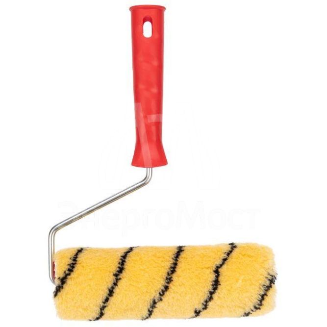 Валик полиакрил желт. с черн. полосой ворс 11мм шир. ролика 180мм бюгель 6мм d42мм Rexant 89-0021
