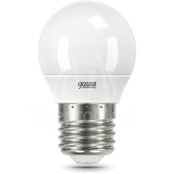 Лампа светодиодная Elementary 10Вт Шар 6500К E27 750лм Gauss 53230