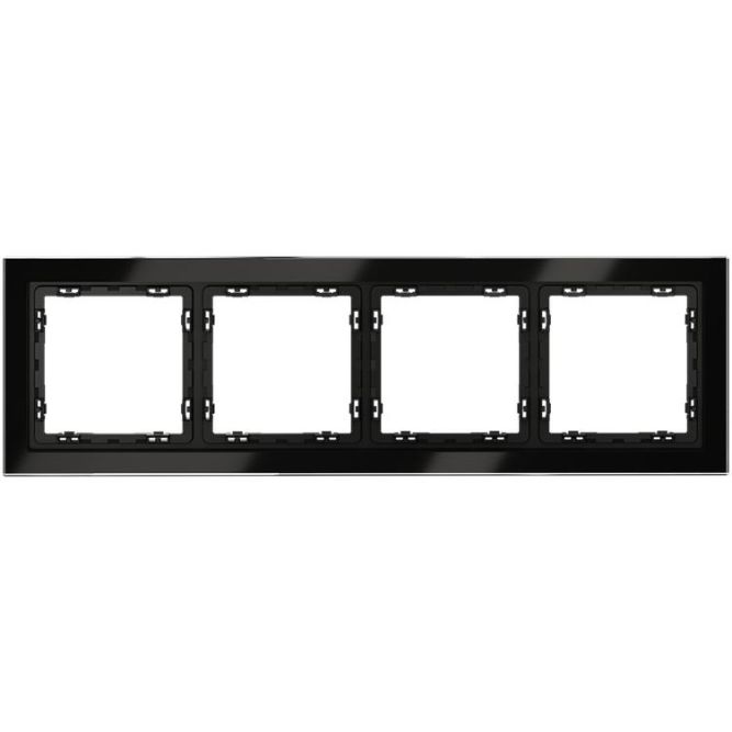 Рамка 4-м S70 стеклян. черн. Voltum VLS110408