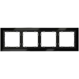 Рамка 4-м S70 стеклян. черн. Voltum VLS110408