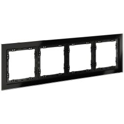 Рамка 4-м S70 стеклян. черн. Voltum VLS110408