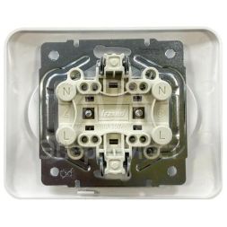 Розетка 2-м Karina Life без заземл. ПБТ бел. LEZARD 708-0200-128B