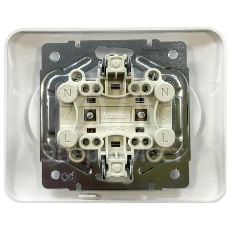 Розетка 2-м Karina Life без заземл. ПБТ бел. LEZARD 708-0200-128B