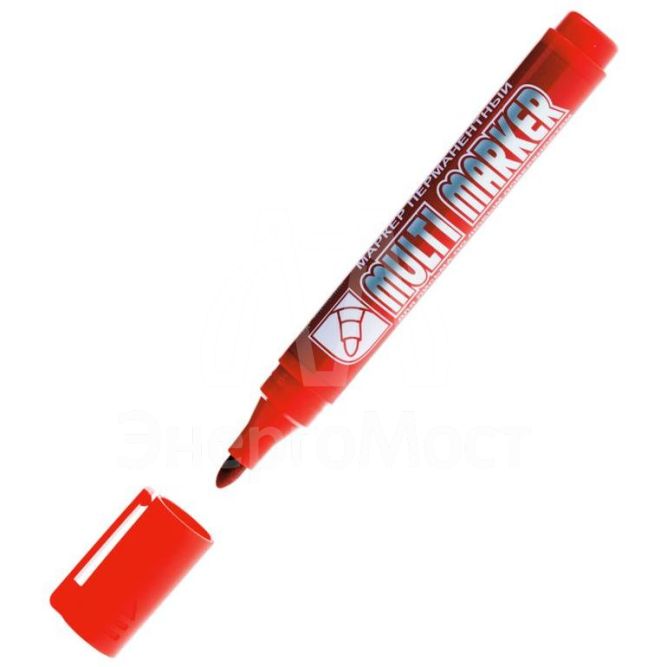 Маркер перманентный &amp;quot;Multi Marker&amp;quot; пулевидный 3мм крас. Crown Б0048241