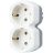 Двойник электрический 16А с заземл. и защ. шторки бел. Rexant 11-1087