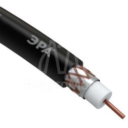 Кабель коаксиальный RG-6U 75Ом Cu/(оплетка Cu 64%) PE черн. (уп.305м) Эра Б0044605