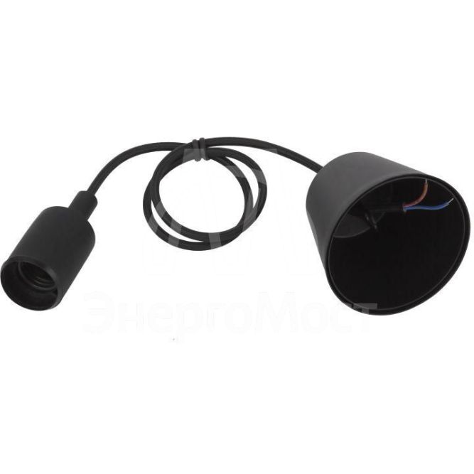 Патрон пластиковый Е27 с подвесом черн. Эра Б0048039