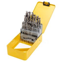 Набор сверл по металлу 1-13мм (через 0.5мм) HSS цилиндрический хвостовик метал. кейс 25шт Kranz KR-91-0637