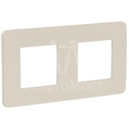 Рамка 2-м UNICA STUDIO шампань/бел. SchE NU280424