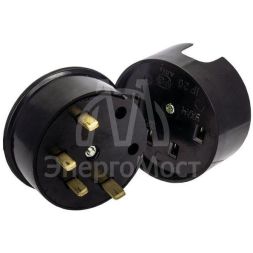 Разъем 1-м ОП РШ-ВШ 32А IP20 3P+PE 380В карболит. черн. PROxima EKF AS-380-O-04