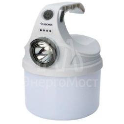 Фонарь аккумуляторный кемпинговый походный 10Вт SMD LED+2Вт LED Li-ion 18650 800мА.ч корпус ABS-пластик индикатор уровня заряда USB-шнур матовый рассеиватель КОСМОС KOC614Lit