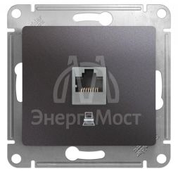 Механизм розетки комп. 1-м Glossa RJ45 кат.5е графит SchE GSL001381K