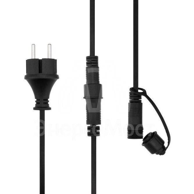 Гирлянда уличная &amp;quot;Лофт&amp;quot; 20 прозр. ламп х 5LED влагостойкая IP44 провод черн. каучук Neon-Night 331-357