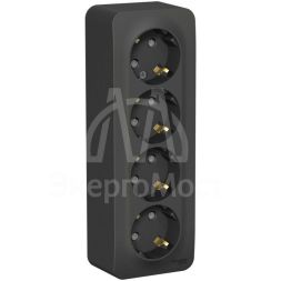 Розетка 4-м ОП BLANCA 16А 250В защ. шторки с заземл. изол. пласт. антрацит SchE BLNRA011416