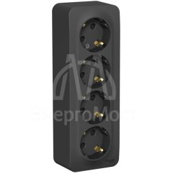 Розетка 4-м ОП BLANCA 16А 250В защ. шторки с заземл. изол. пласт. антрацит SchE BLNRA011416