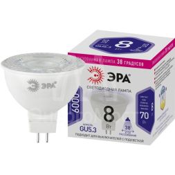 Лампа светодиодная STD LED Lense MR16-8W-860-GU5.3 GU5.3 8Вт линзованная софит холод. бел. свет Эра Б0054940
