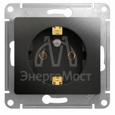 Механизм розетки 1-м Glossa 16А с заземл. антрацит SchE GSL000743