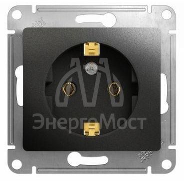 Механизм розетки 1-м Glossa 16А с заземл. антрацит SchE GSL000743
